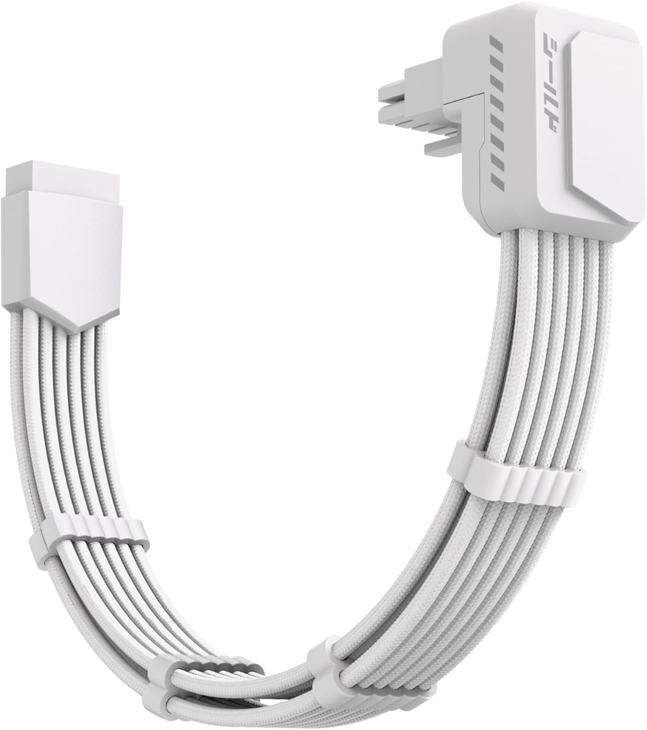 EZDIY-FAB Shield PCIE 5.1 GPU Extension Cable with 90 Degree 12V-2x6 Angle Adapter,16pin (12+4) 12VHPWR PCIe 5.1 PSU Cable Extension for RTX 40 Series with Combs-Reverse Type-White