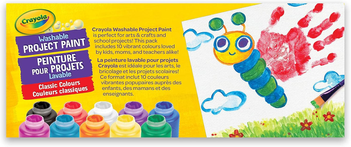 Crayola 10 59ml Paint Jars Assorted Classic Colours Arts & Crafts