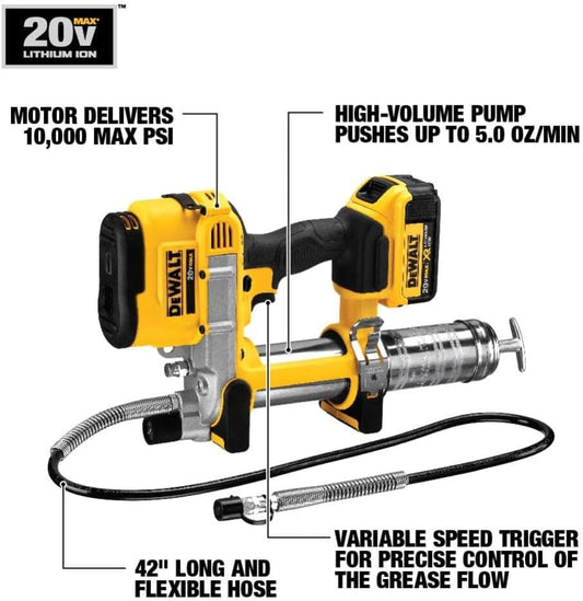DEWALT 20V MAX* Cordless Grease Gun (DCGG571M1) - PuriLite