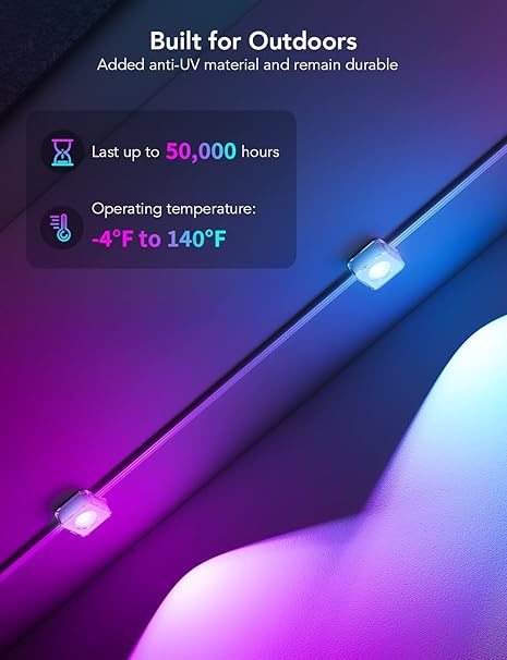 Govee Permanent Outdoor Lights, Smart RGBIC Outdoor Lights with 75 Scene Modes, 50ft with 36 LED Eaves Lights, IP67 Waterproof, for Christmas Decorations, Work with Alexa, Google Assistant