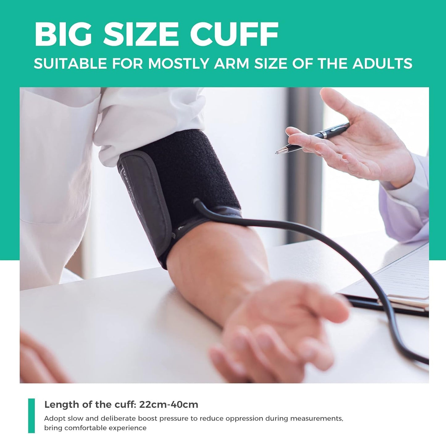 Blood Pressure Machine for Home Use Automatic Blood Pressure Monitor with 2x120 Reading Memory Adjustable Arm Cuff 8.7"-15.7" with Large LED Backlit Display