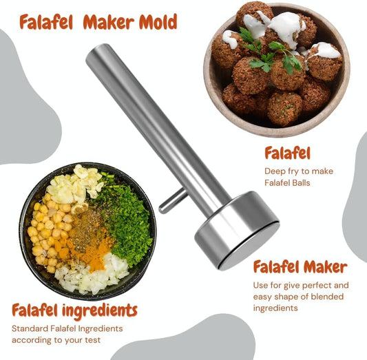 Falafel Maker Press Scoop Stainless Steel Premium Quality Professional Middle Eastern Kitchen Tool Meatball Mold 1.6 Inch (4.1 cm) Diameter