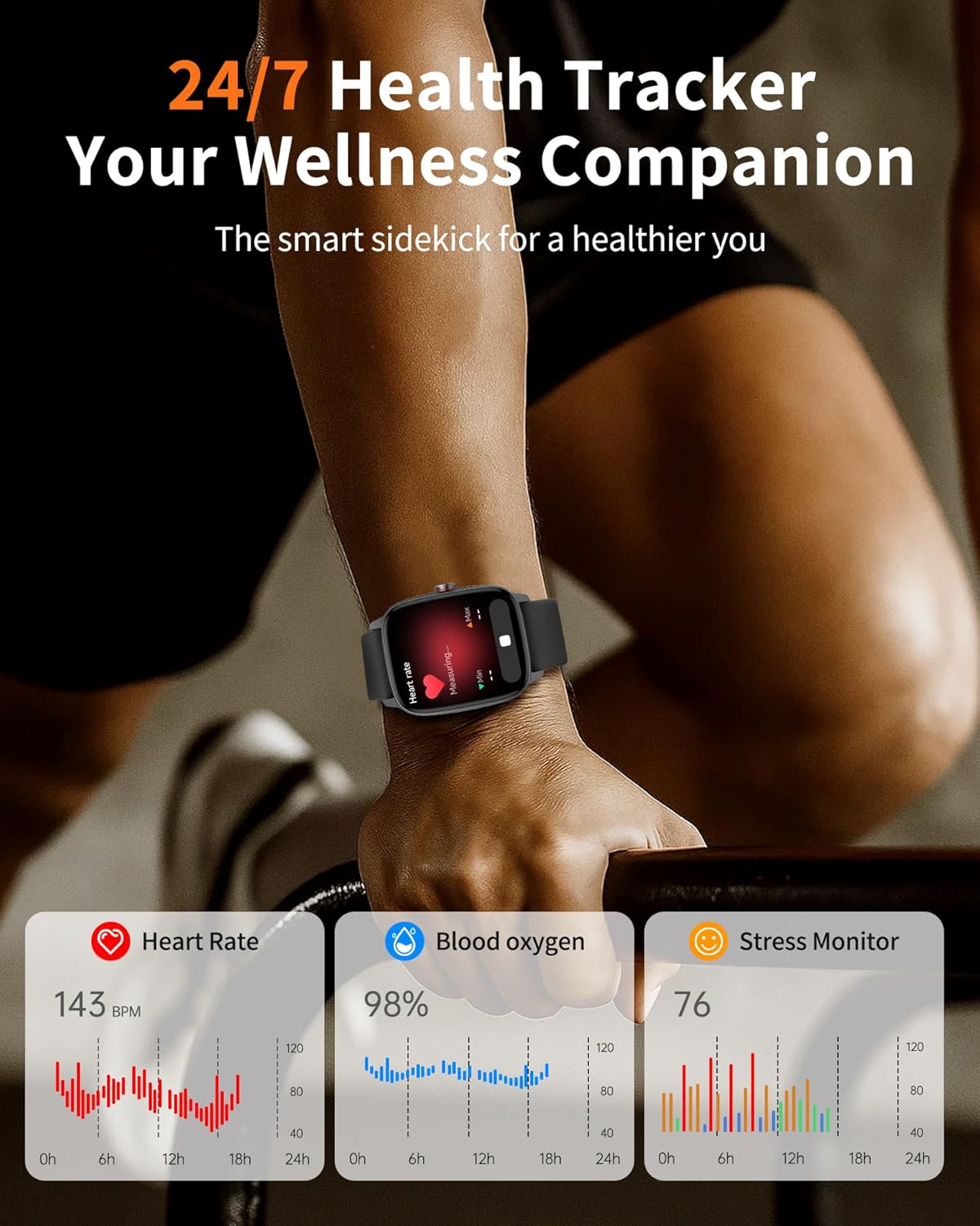 Smart Watch for Men Women Bluetooth Call, 1.85" HD Touch Screen AI Voice Smartwatch, Fitness Tracker with Sleep/Heart Rate Monitor, 100+ Sports Modes, IP68 Waterproof, Compatible with Android & iOS