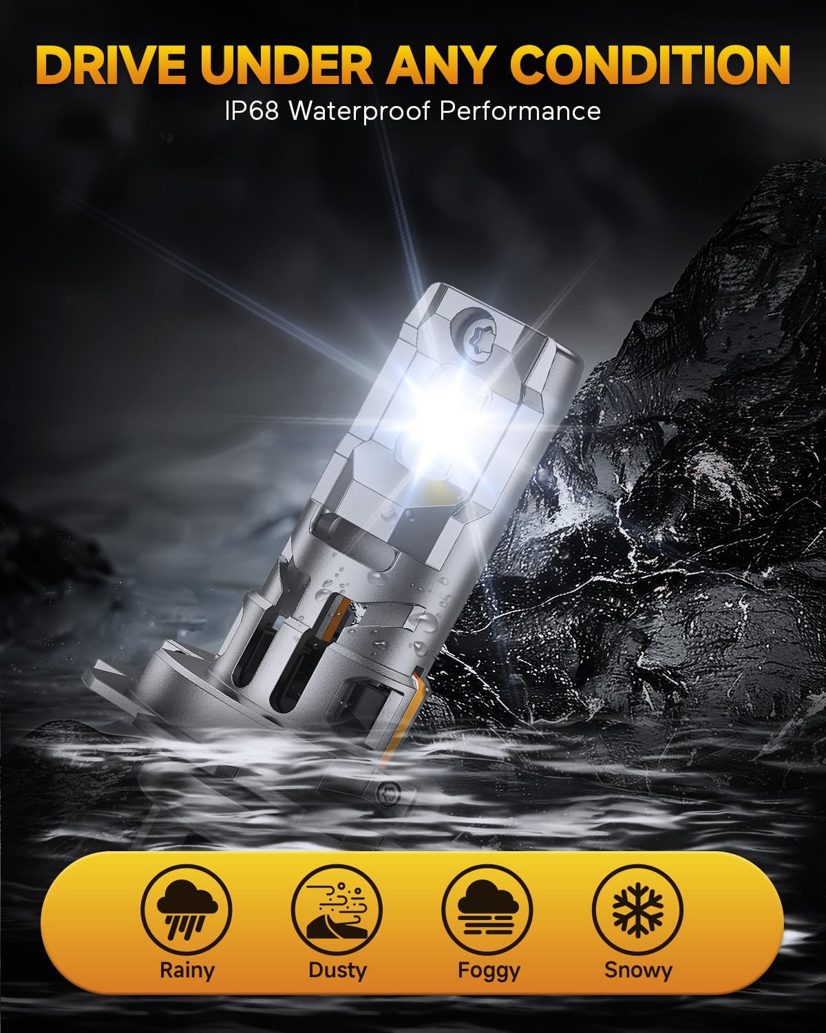 2025 H7 LED Headlight Bulbs, 33000LM 800% Super Brightness H7 LED Bulbs, 1:1 Mini Size Plug and Play, 6500K Cool White H7 Halogen Replacement, Pack of 2