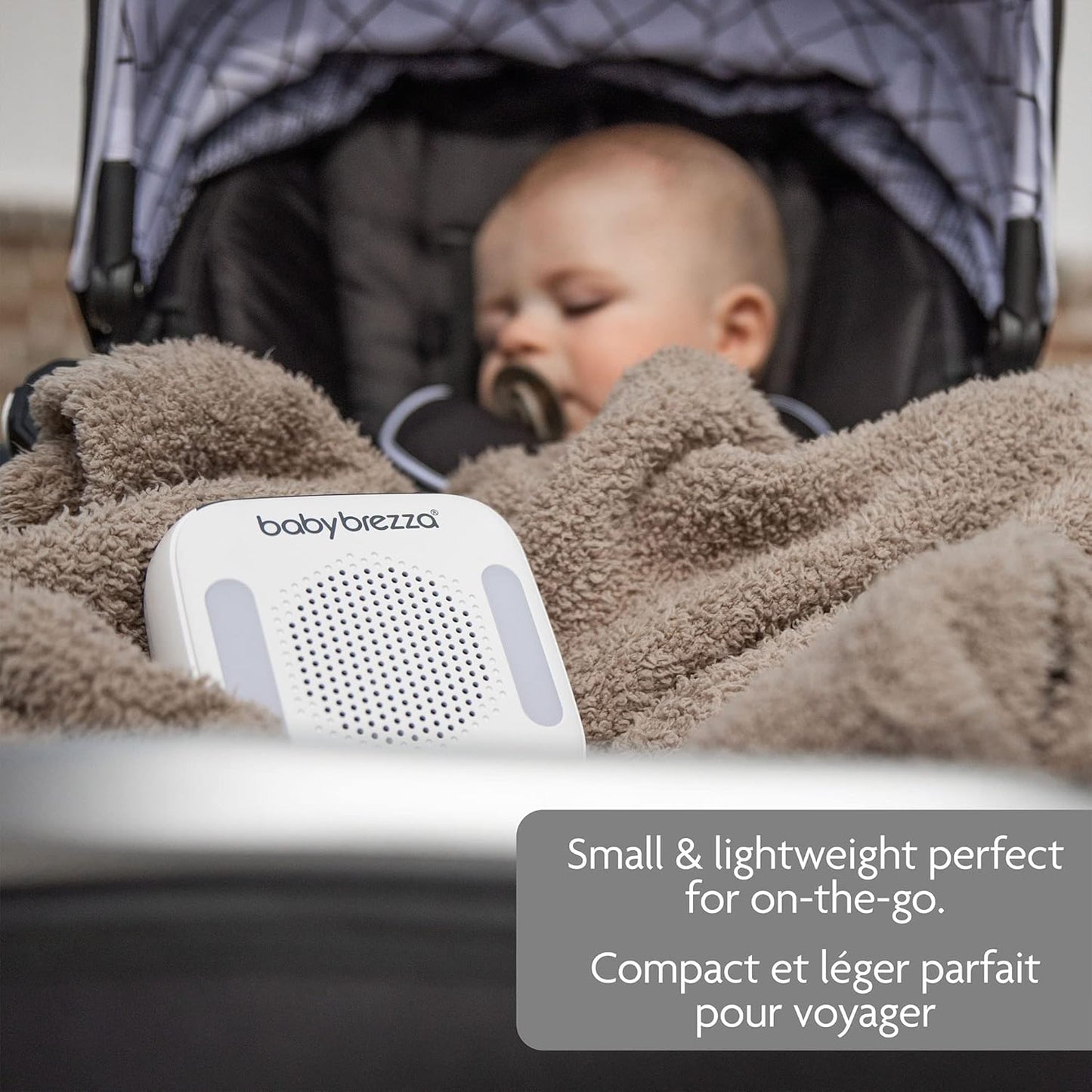 Baby Brezza Adjustable Baby Sound Machine and Night Light with 18 Sounds – Small, Portable Design for Easy Travel or Crib Use – Includes Lullaby, Nature, White Noise, Waves + More – USB Powered