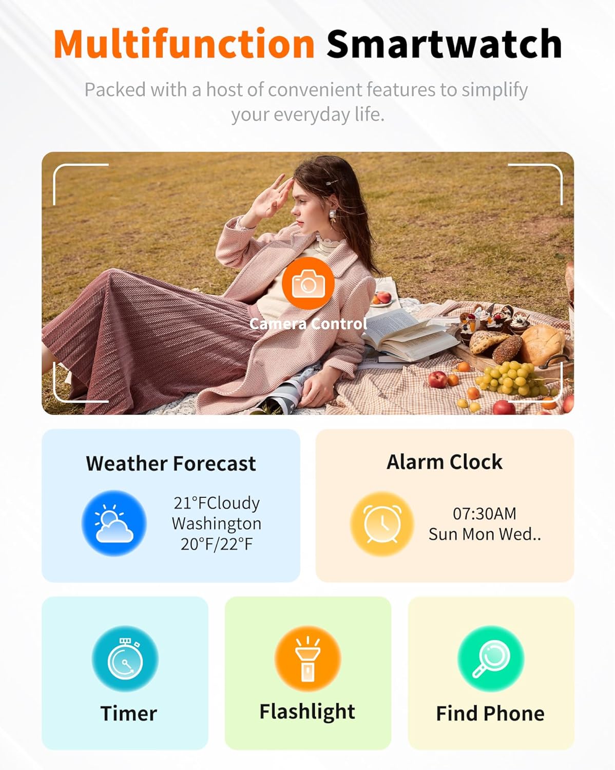 Smart Watch for Men Women Bluetooth Call, 1.85" HD Touch Screen AI Voice Smartwatch, Fitness Tracker with Sleep/Heart Rate Monitor, 100+ Sports Modes, IP68 Waterproof, Compatible with Android & iOS