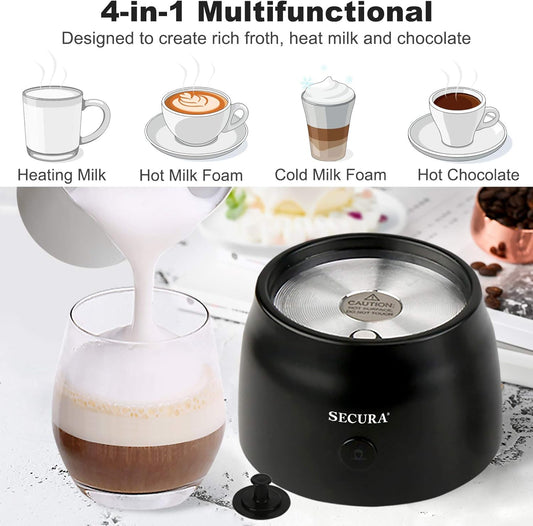 Secura Detachable Milk Frother, 17oz Electric Milk Steamer Stainless Steel, Automatic Hot/Cold Foam and Hot Chocolate Maker with Dishwasher Safe, 8.45 oz, 120V