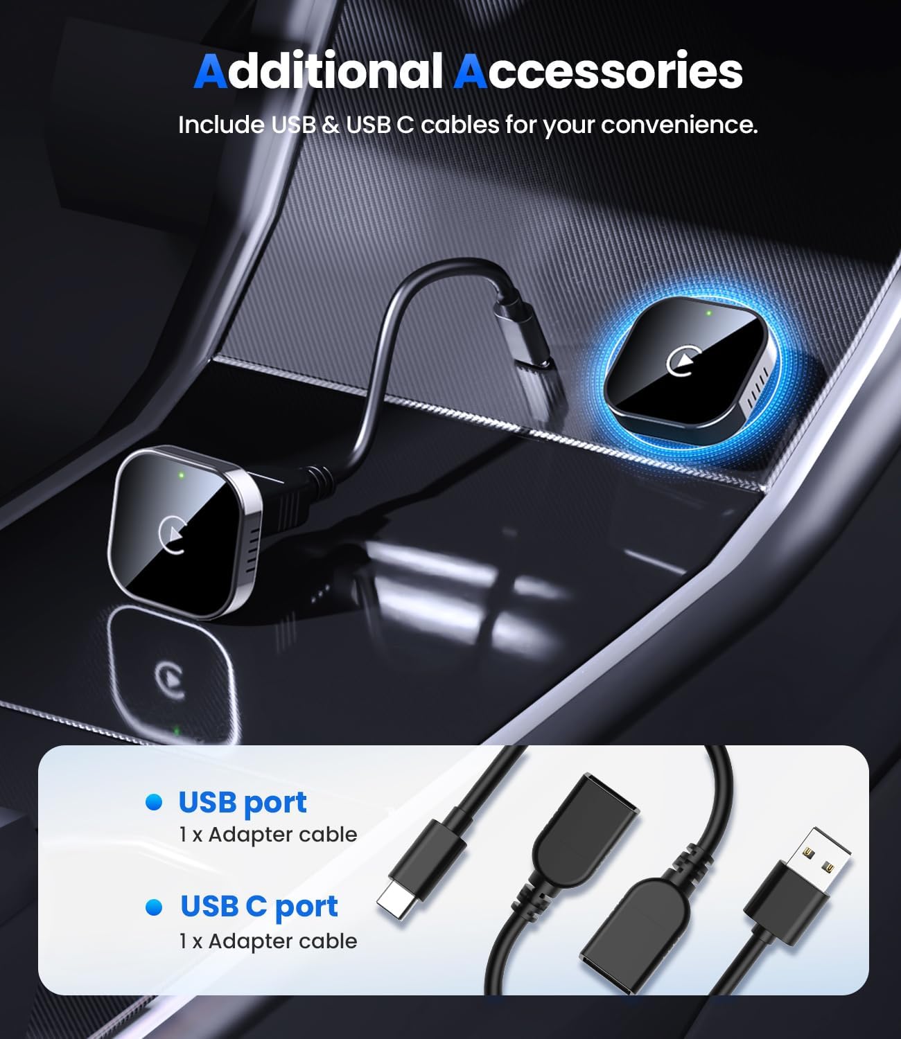 Wireless CarPlay Adapter 2025 Upgrade Wired CarPlay to Wireless, Mini USB Design for Cars with Built-in Wired Apple CarPlay Seamless Use Fast Stable Connection Car Play Dongle for - PuriLite
