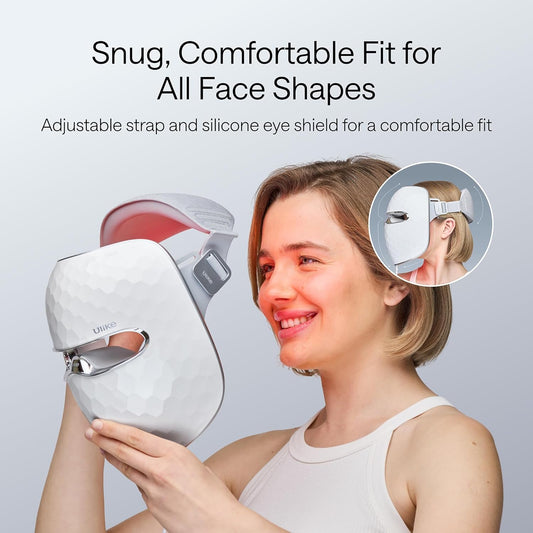 LED Light Therapy Mask - Red Light Therapy for Face - 4 Modes with Red, Blue, Yellow & Infrared Red Lights for Reduce Acne & Anti-Aging, Eye-Protection, 272 Beads, Remote Control - PuriLite