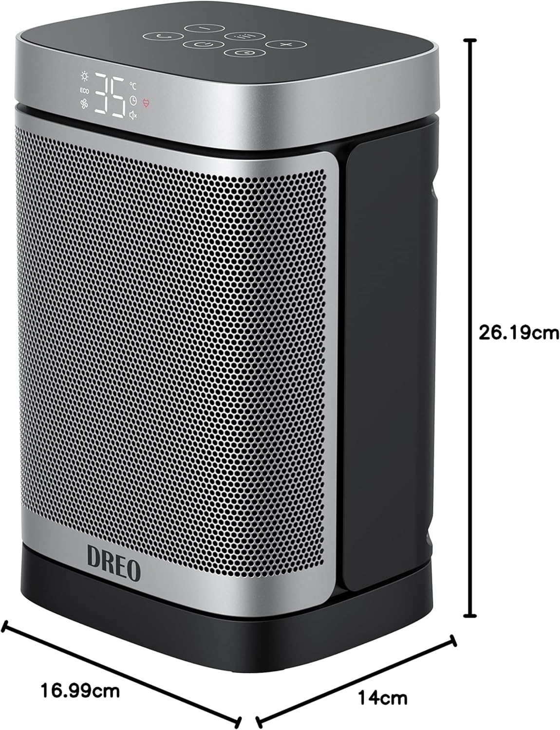 DREO Space Heater – 1500W Electric Ceramic Heater with Thermostat – Portable Electric Heater with Remote – 70° Oscillating Heater with 12H Timer & 5 Heating Modes for Indoor Use