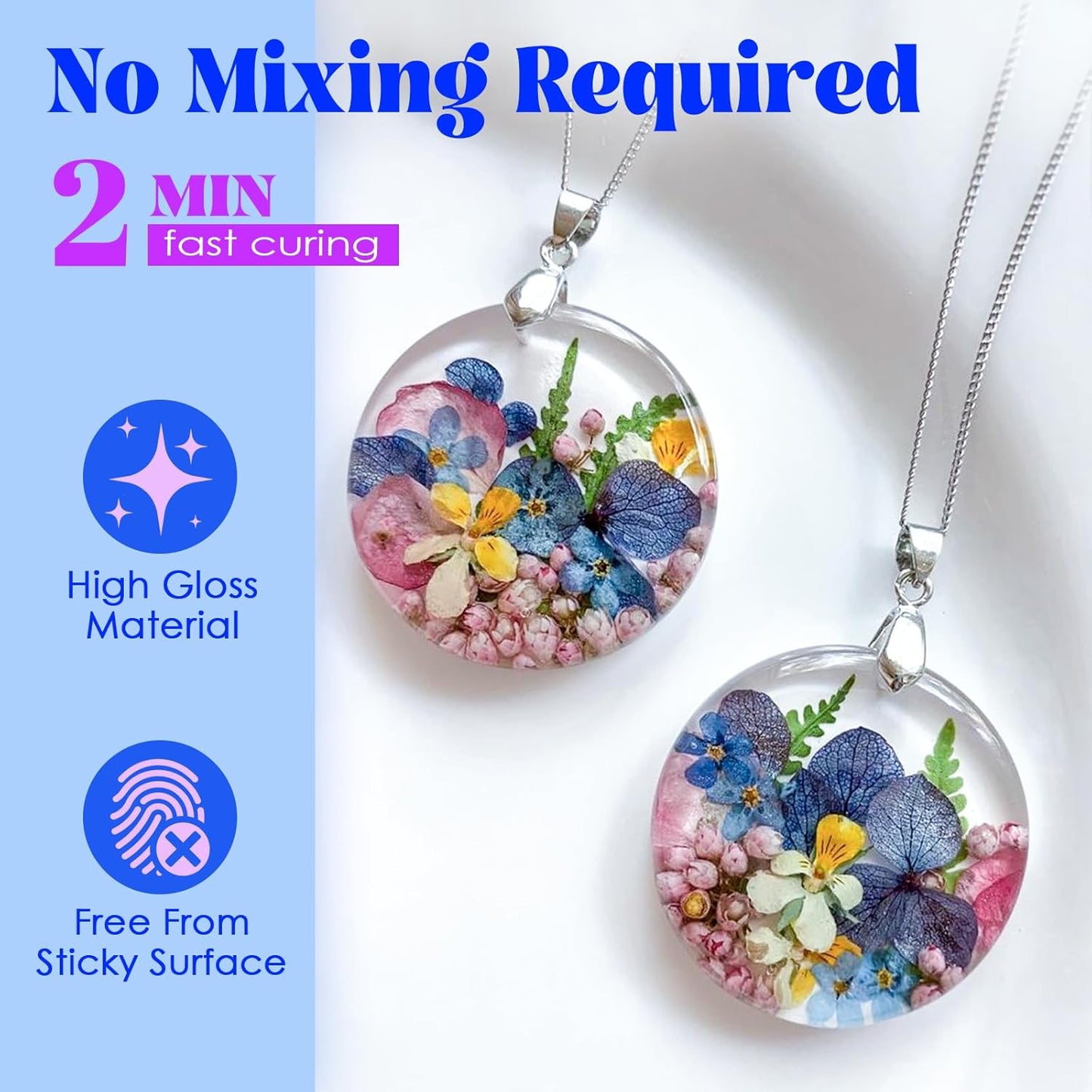 300g Clear UV Resin Hard, High Gloss UV Cure Epoxy Resin Crystal Kit Premixed Resina UV Curing Transparent Solar Activated Glue for Jewelry Making Fast Curing