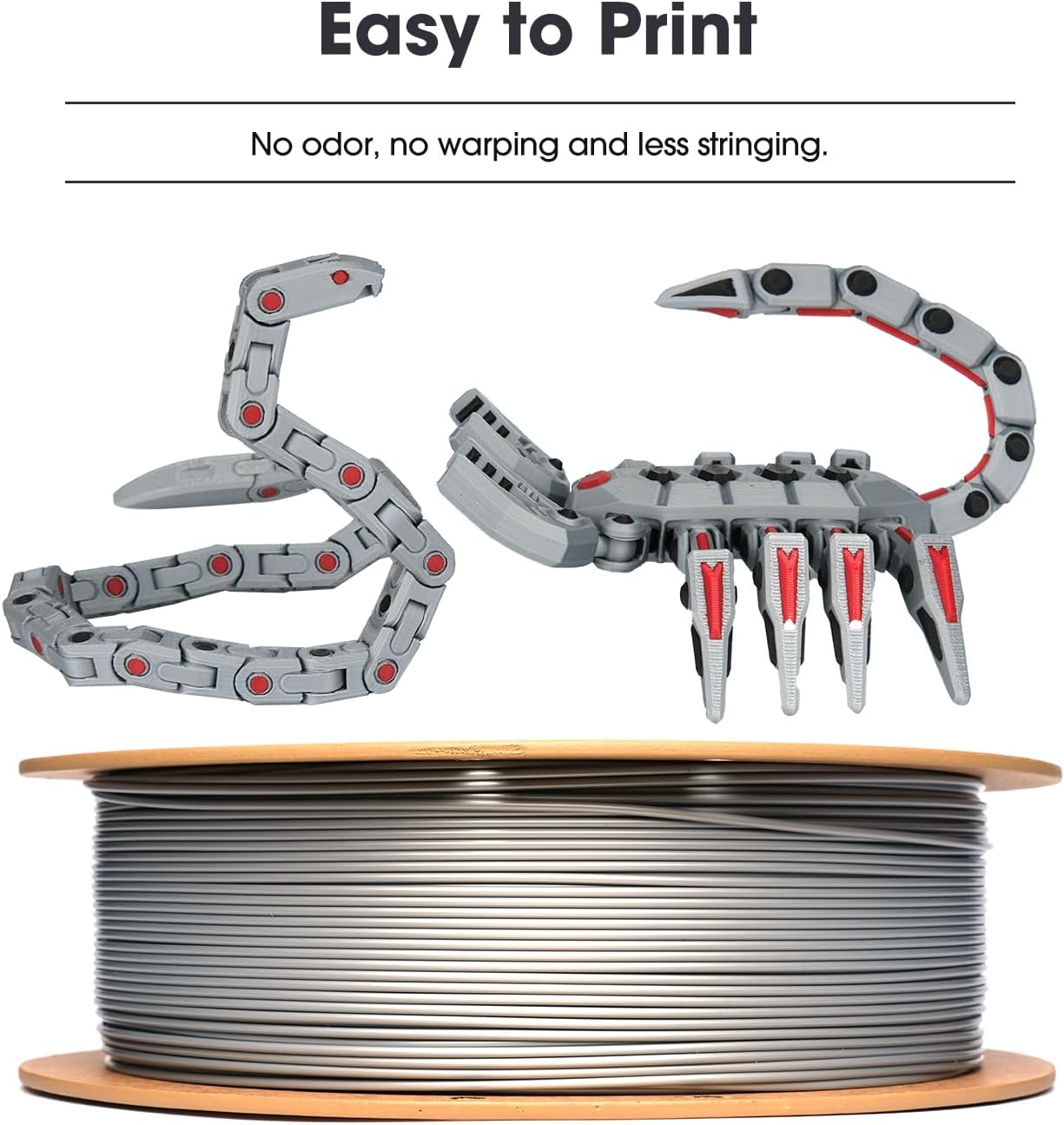eSUN PLA Filament 1.75mm, PLA Basic 3D Printer Filament Dimensional Accuracy +/- 0.05mm, 1KG Spool (2.2 LBS) Speedy PLA Filament for 3D Printers,Black