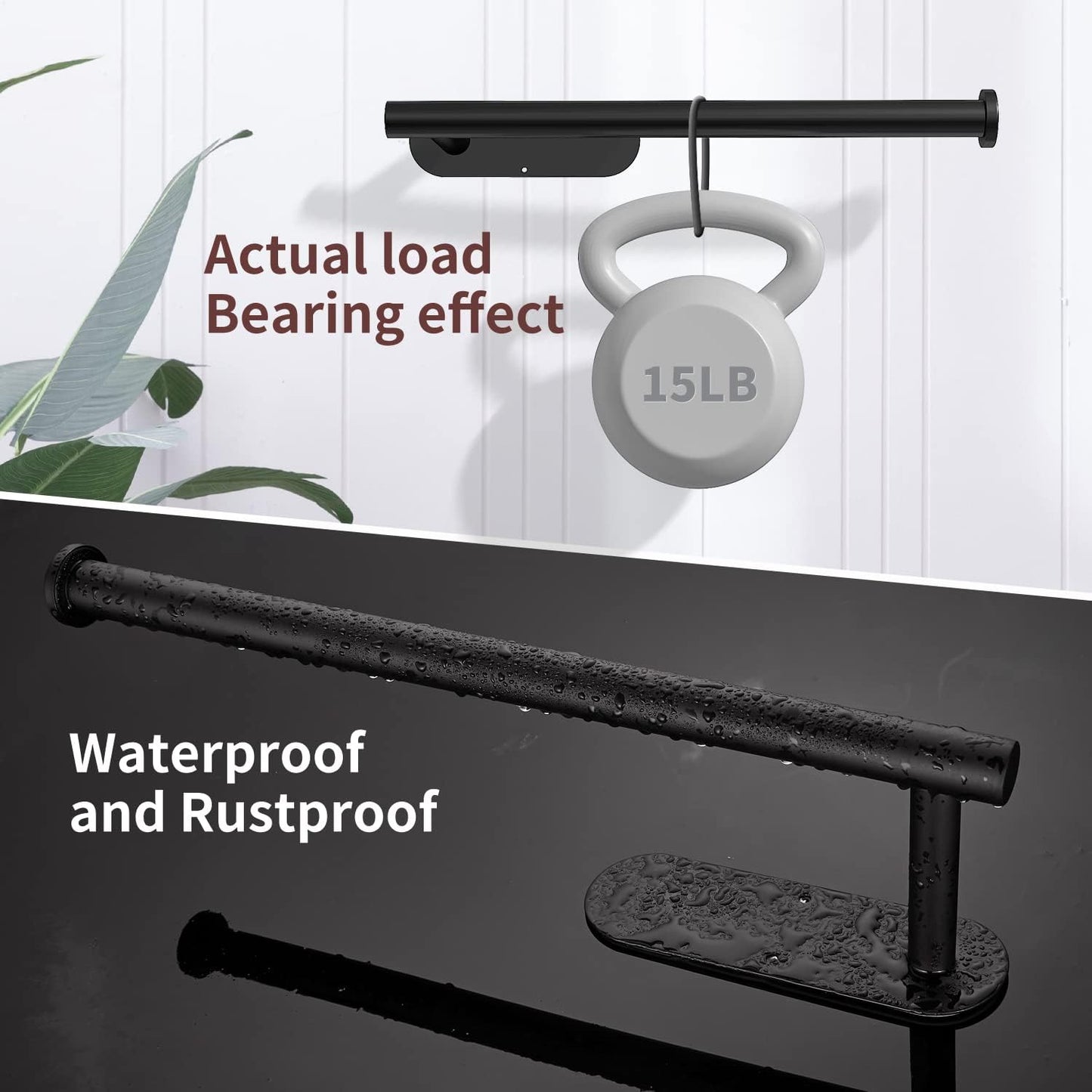 Paper Towel Holder Under Cabinet Wall Mount for Kitchen Paper Towel, Self-Adhesive Paper Towel Bar, Paper Towel Rack, SUS304 Stainless Steel 13 inch