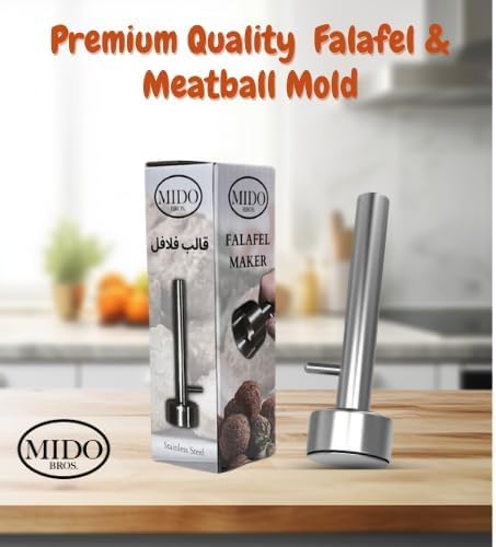 Falafel Maker Press Scoop Stainless Steel Premium Quality Professional Middle Eastern Kitchen Tool Meatball Mold 1.6 Inch (4.1 cm) Diameter