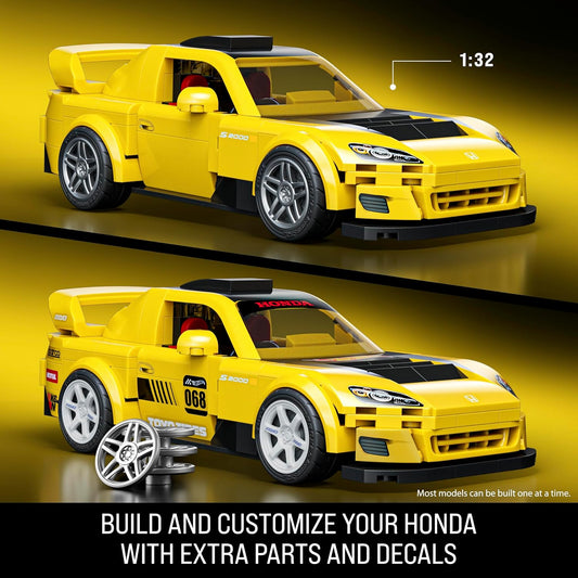 Mattel Brick Shop Hot Wheels ’07 Honda S2000 Building Set – 257-Piece Realistic Model with Custom Decals, 1:32 Scale, Adult & Kids Collectible Toy Ages 10+ - PuriLite