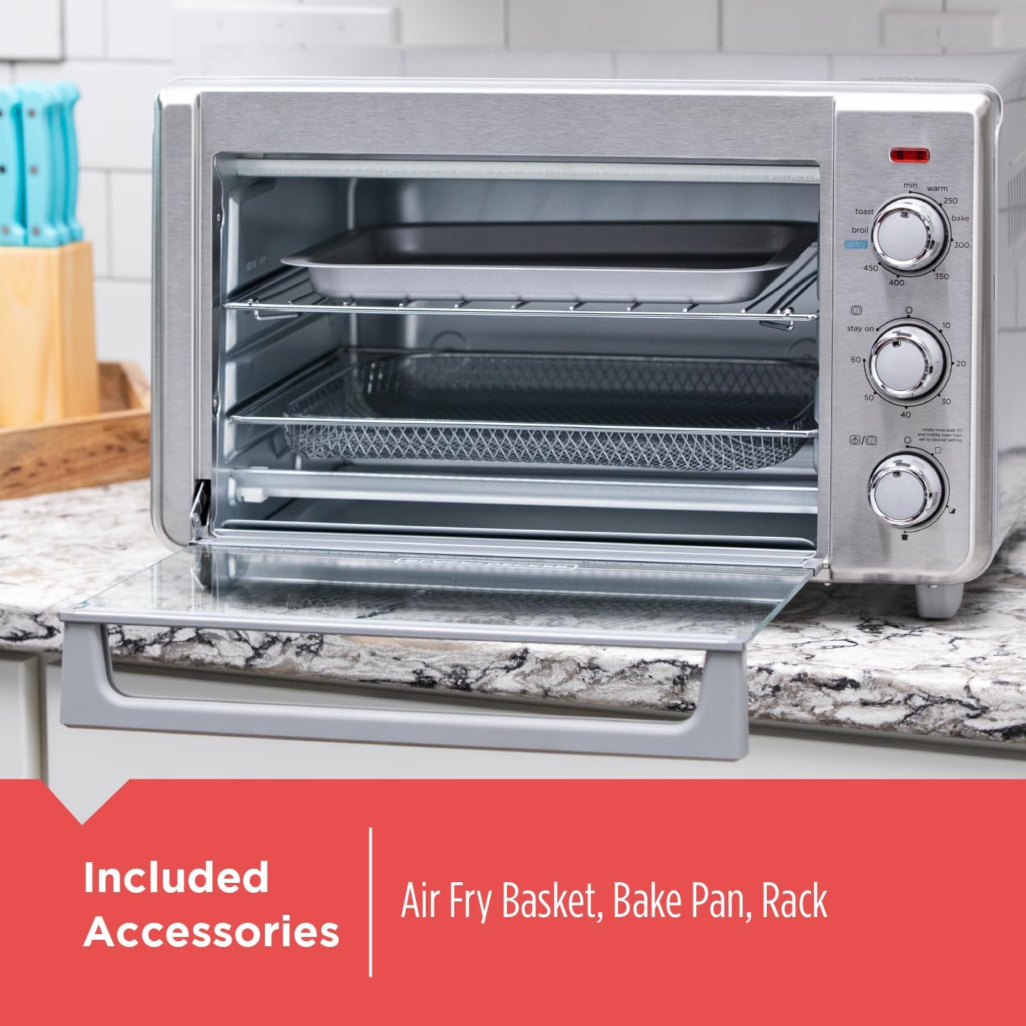 BLACK+DECKER™ Crisp 'N Bake Air Fry Toaster Oven, fits a 12" Pizza, Silver