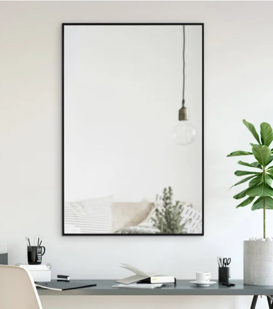 Parker Classic Rectangular Mirror with Black Iron Frame