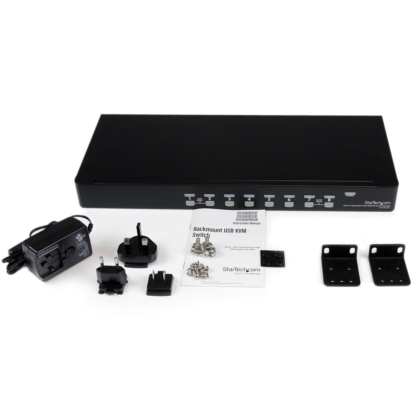 8 Port 1U Rackmount USB KVM Switch with OSD - TAA