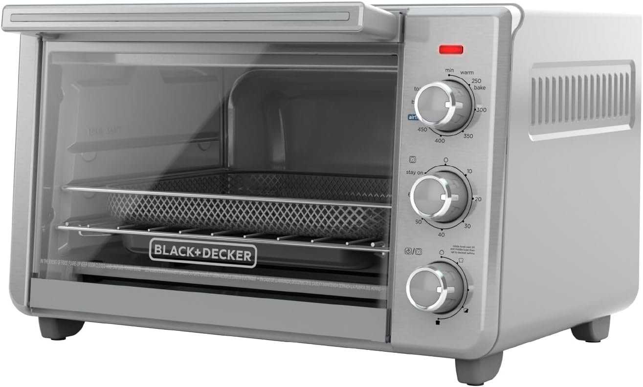 BLACK+DECKER™ Crisp 'N Bake Air Fry Toaster Oven, fits a 12" Pizza, Silver