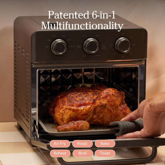 Our Place Wonder Oven | 6-in-1 Air Fryer & Toaster Oven with Steam Infusion | Compact, Countertop Friendly, Fast Preheat, Multifunctional | Air Fry, Toast, Roast, Bake, Reheat & Broil | Char - PuriLite