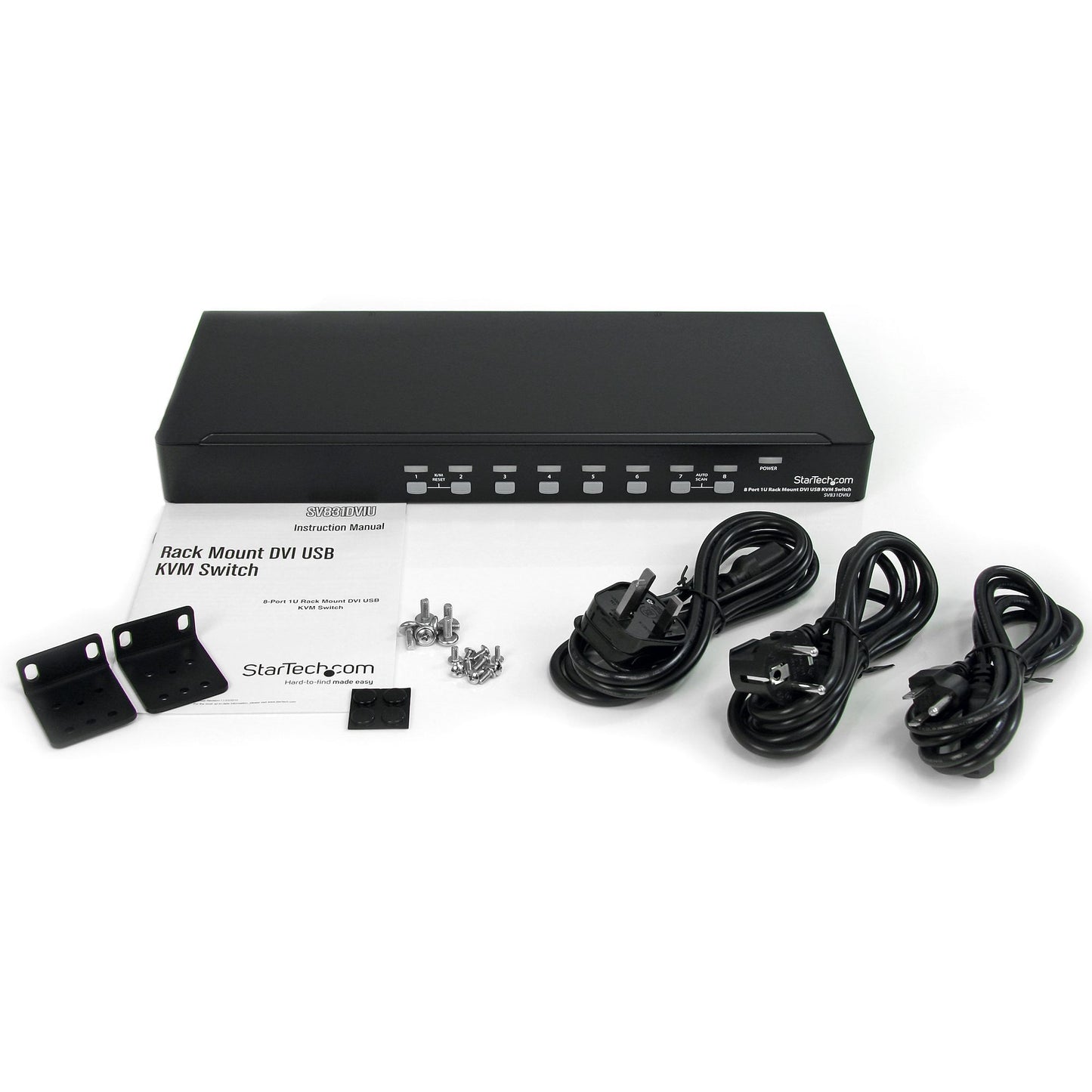 8 Port 1U Rackmount DVI USB KVM Switch - TAA