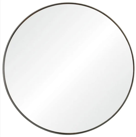 Maxwell Round Mirror with Antique Brushed Silver Finish - PuriLite