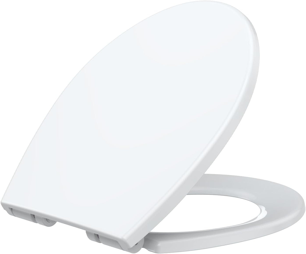 Slow Close Elongated Toilet Seat with Toddler Insert | Durable Plastic, Non-Slip Hinges, Easy Clean & Quick-Install Hardware | Bathroom Upgrade - PuriLite