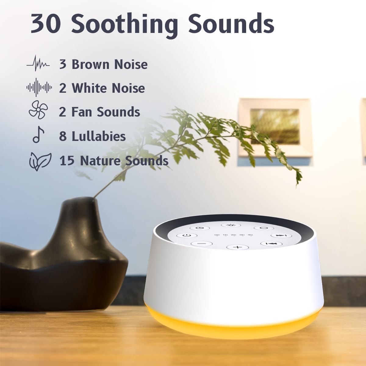 BrownNoise Sound Machine with 30 Soothing Sounds 12 Colors Night Light White Noise Machine for Adults Baby Kids Sleep Machines with Memory Function 36 Volume Levels 5 Timers for Home Office Travel