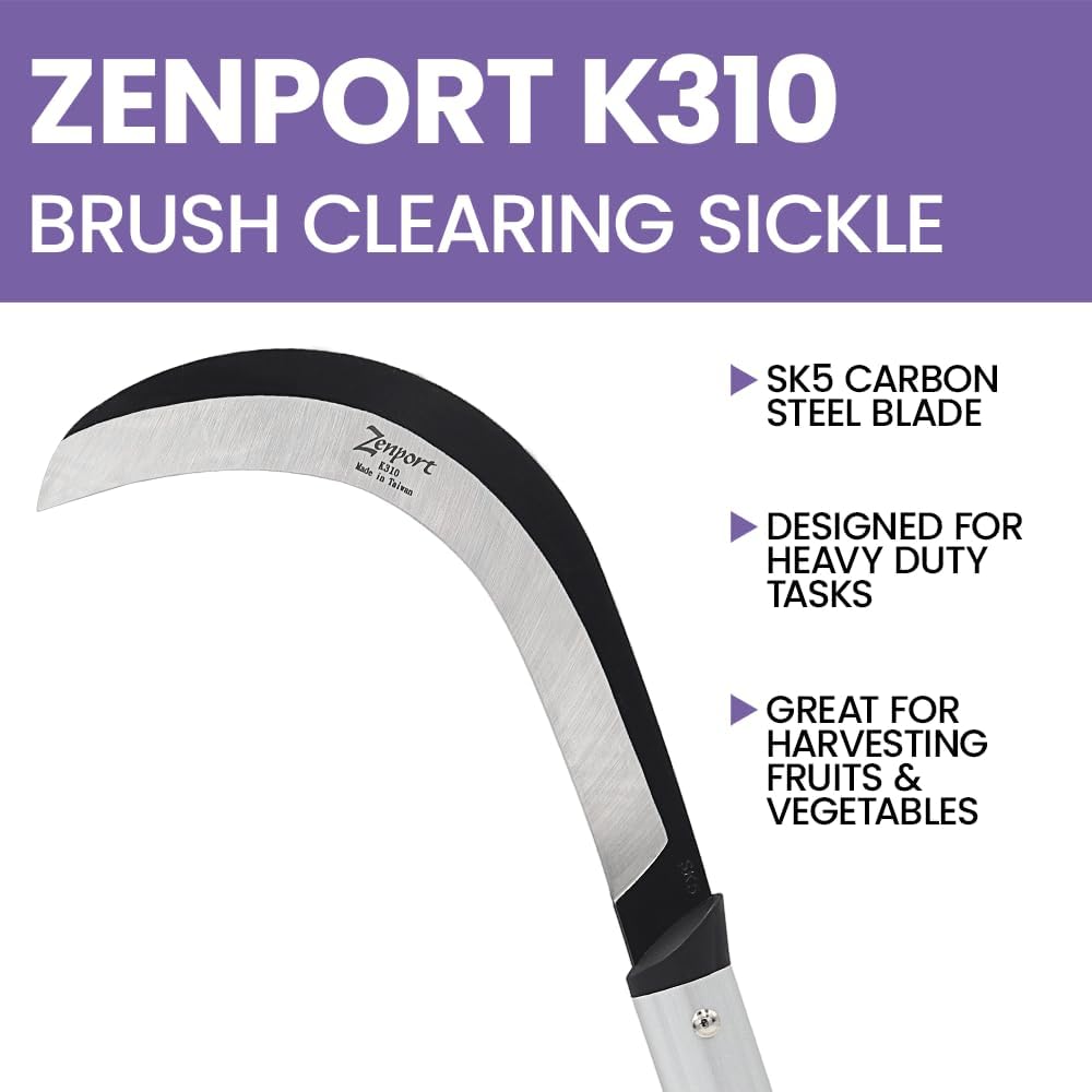 Zenport Brush Clearing Sickle, 9-Inch, Black, K310