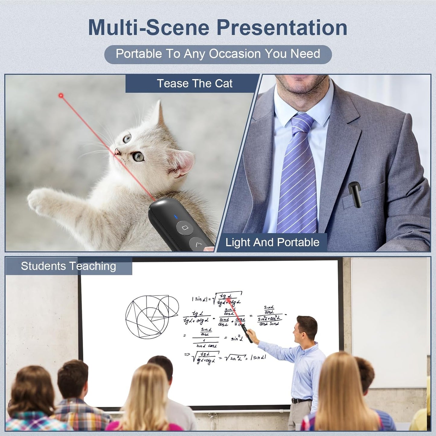 Presentation Clicker for Powerpoint Presentations,VRAJJTY Presenter Remote USB C&USB A 2 in 1,Power Point Slide Clickers for Open Hyperlinks & Volume Control Windows/Mac