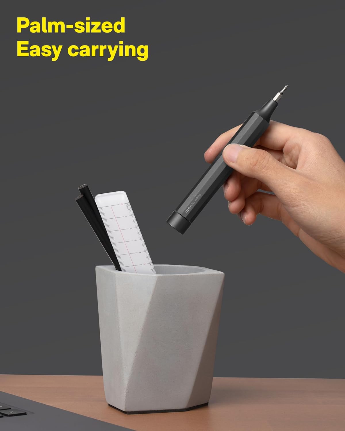 HOTO Precision Screwdriver Set, 24-in-1 Manual Screwdriver Set, Mini Hand Screwdriver Set with 12 Double End S2-Steel Bits, Ideal for Phone/Glasses/Watches/Laptop, Slate Grey