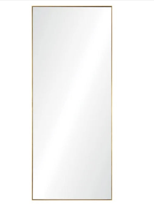 Portland Rectangular Leaning Mirror with Gold Frame