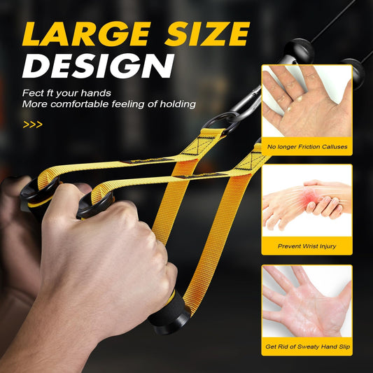 Exercise Handles, Cable Machine Attachments, Heavy Duty Resistance Band Handles for Cable Machine Pulleys, Resistance Bands and Strength Trainer, Home Gym Accessories