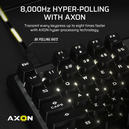 CORSAIR K70 PRO TKL RGB Tenkeyless Mechanical Wired Gaming Keyboard – Pre-Lubed Hall Effect MGX Hyperdrive Adjustable Switches, Simultaneous SOCD and Rapid Trigger, ABS Double-Shot, QWERTY NA – Black - PuriLite