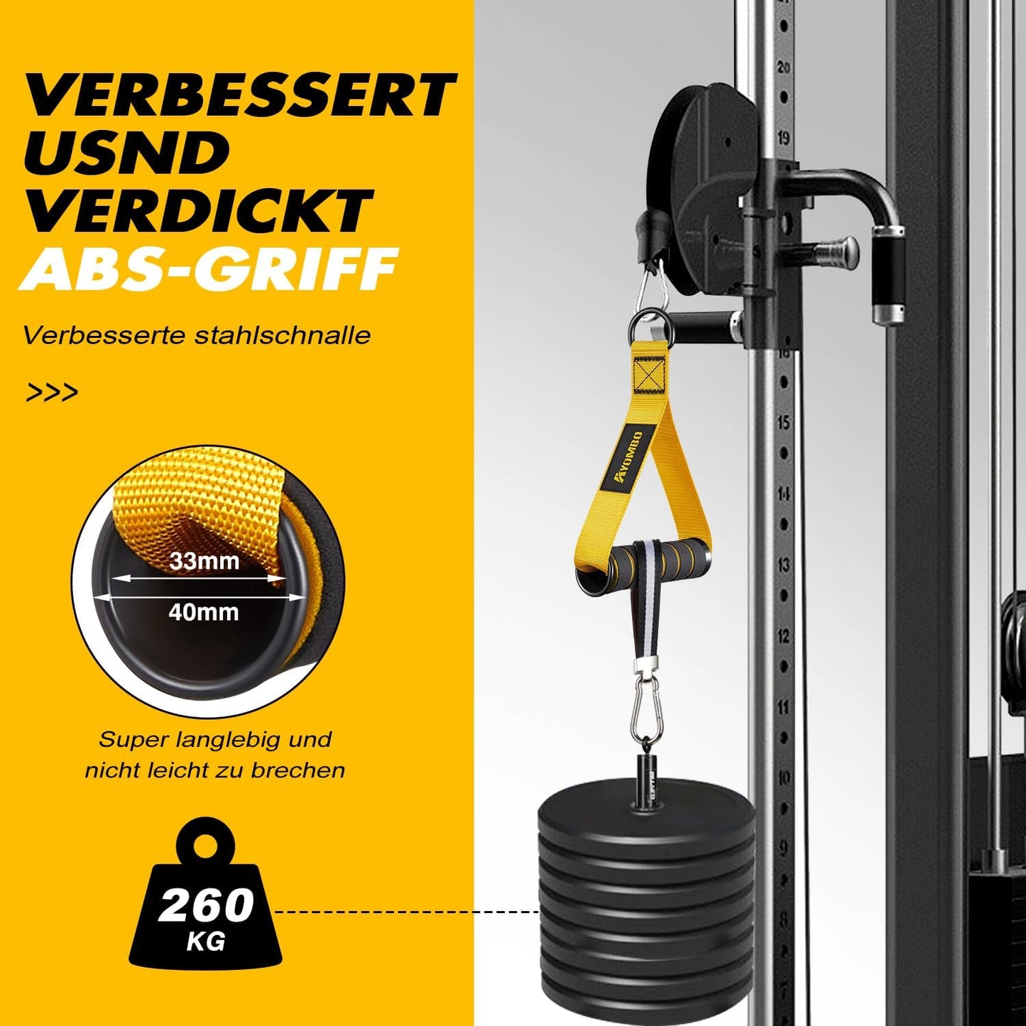 Exercise Handles, Cable Machine Attachments, Heavy Duty Resistance Band Handles for Cable Machine Pulleys, Resistance Bands and Strength Trainer, Home Gym Accessories