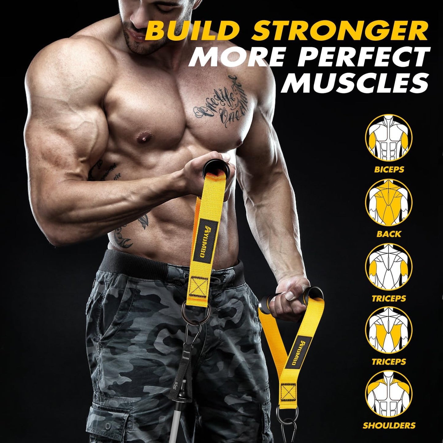 Exercise Handles, Cable Machine Attachments, Heavy Duty Resistance Band Handles for Cable Machine Pulleys, Resistance Bands and Strength Trainer, Home Gym Accessories
