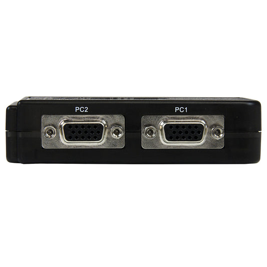 2 Port Black USB KVM Switch Kit with Audio and Cables - PuriLite