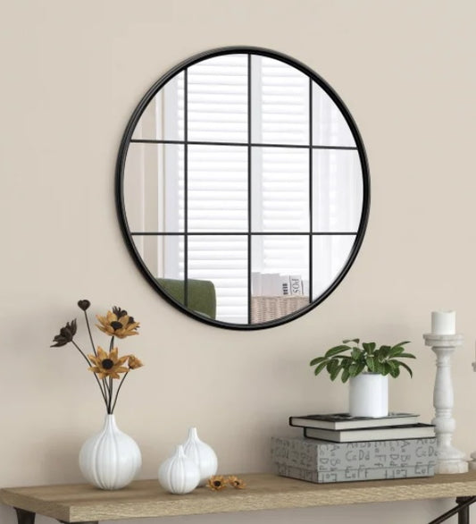 Appollo Harlow Modern 71 cm (28 in.) Round Window Metal Framed Mirror