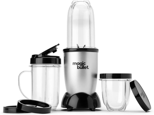 Magic Bullet Blender, Small, Silver, 11 Piece Set - PuriLite