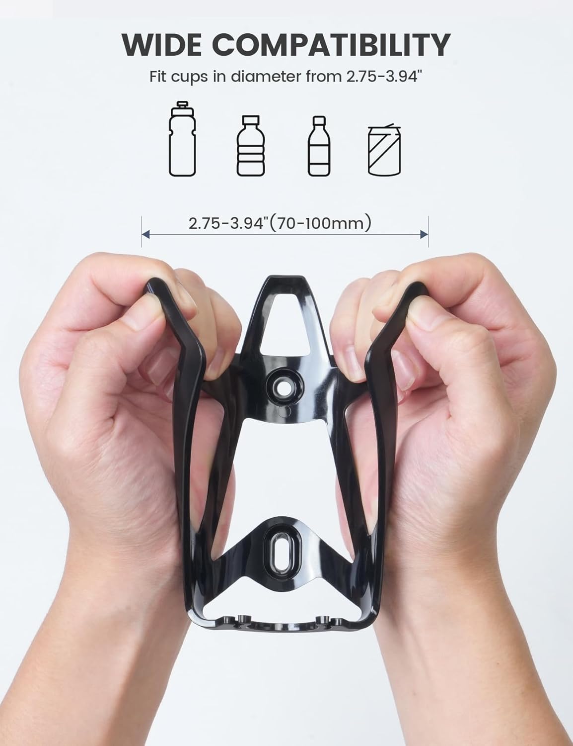 Lamicall Bike Water Bottle Holder - Lightweight & Sturdy Bike Cup Holder, Bicycle Drink Cage, Cycling Bike Water Bottle Cage with Screw Tool, for 2.75-3.94" Diameter Bottles