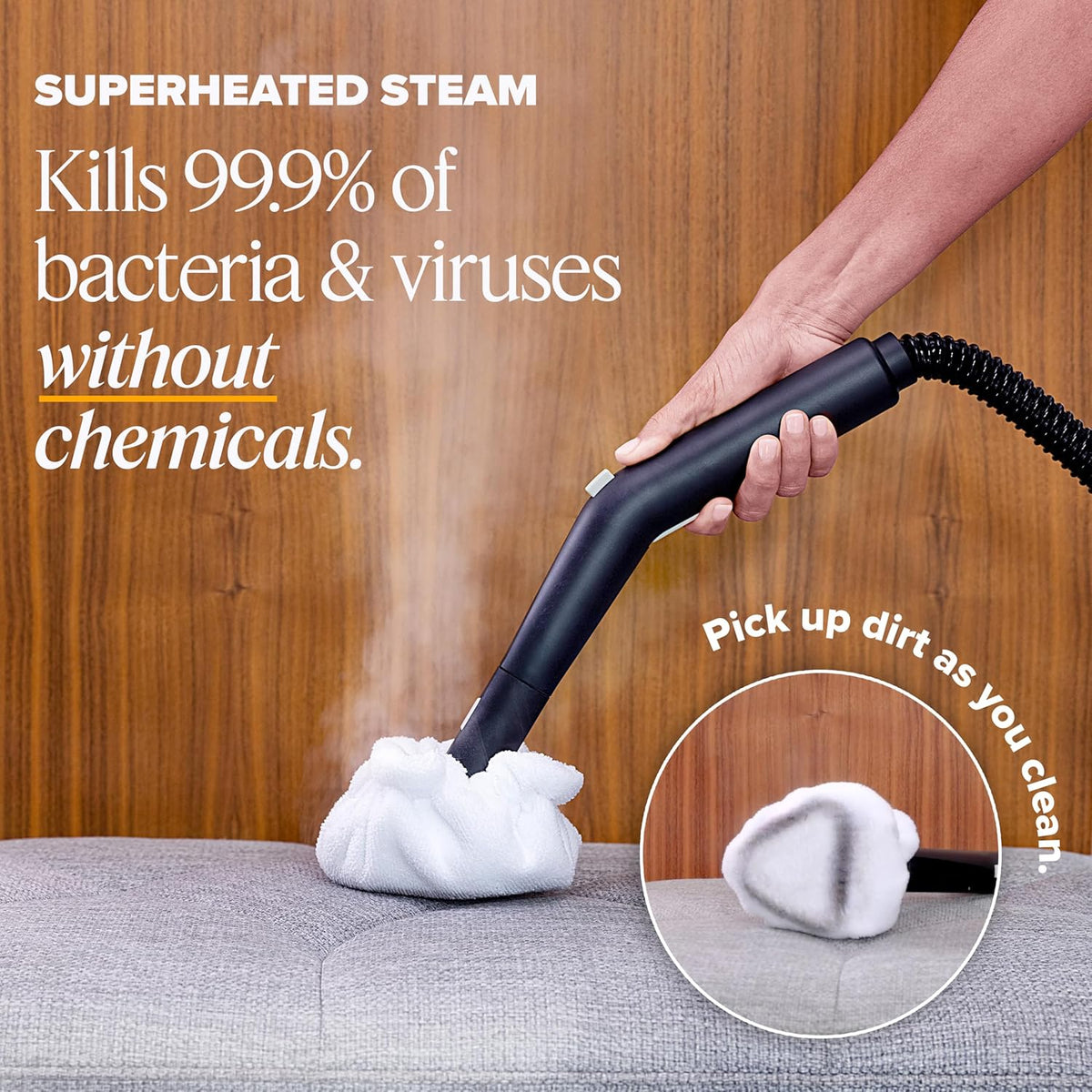 Dupray NEAT Steam Cleaner with Advanced Cleaning Pack – Chemical-Free Multipurpose Steamer for Home, Car & Furniture – 99.9% Bacteria Removal – 17 Accessories Included - PuriLite