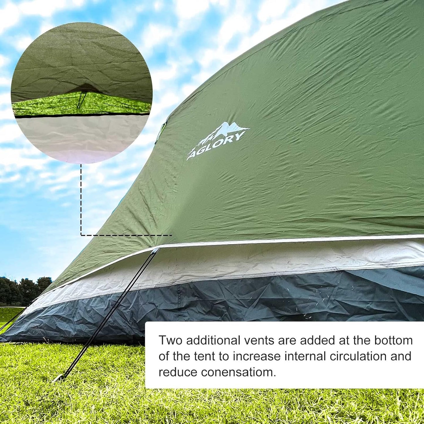 Camping Tent with Rainfly, 2/4/8 Person Tent,Waterproof Windproof Family Tent with Mesh Windows, Easy Set Up for Hiking and Outdoor for All Seasons