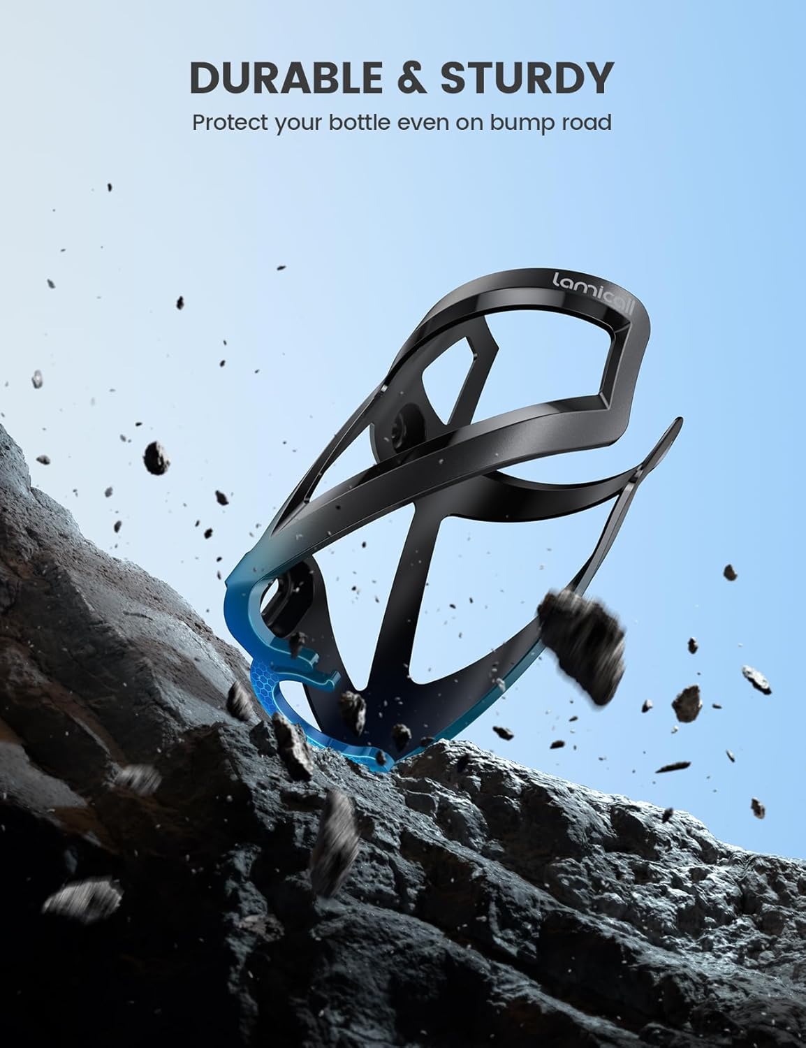 Lamicall Bike Water Bottle Holder - Lightweight & Sturdy Bike Cup Holder, Bicycle Drink Cage, Cycling Bike Water Bottle Cage with Screw Tool, for 2.75-3.94" Diameter Bottles