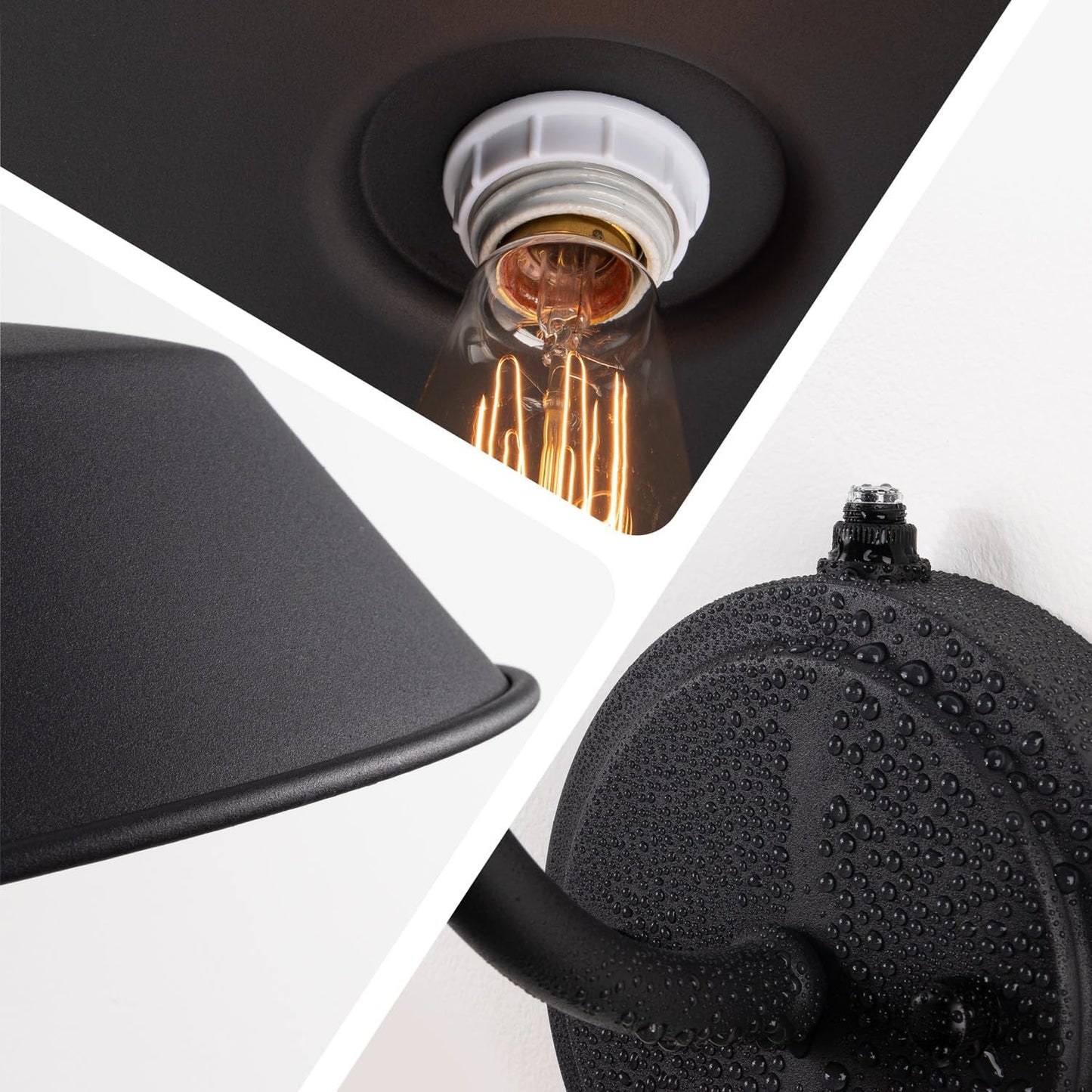 Dusk to Dawn Farmhouse Outdoor Gooseneck Barn Wall Light with 14" Dome Matte Black