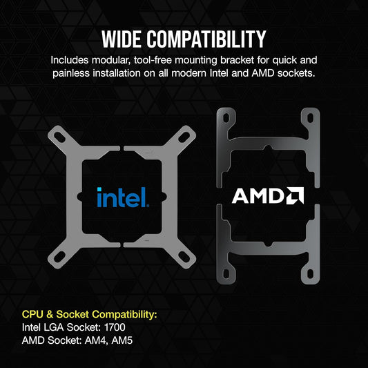CORSAIR XC7 RGB Elite LCD CPU Water Block – 480×480 IPS LCD Display – 31 RGB LEDs – USB-C – Intel LGA 1700 & AMD AM5 – Custom Loop CPU Cooler