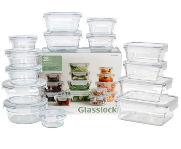 Glasslock Food Storage Set, 28-piece