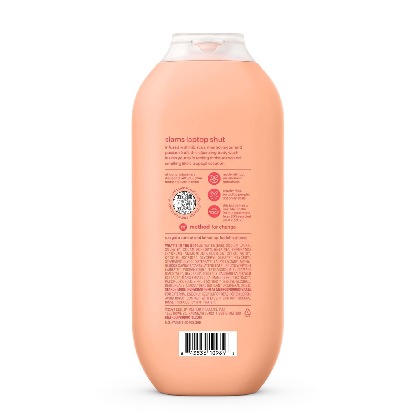 Method Body Wash, Island Mist, Hibiscus + Mango Nectar + Passion Fruit notes, 18oz