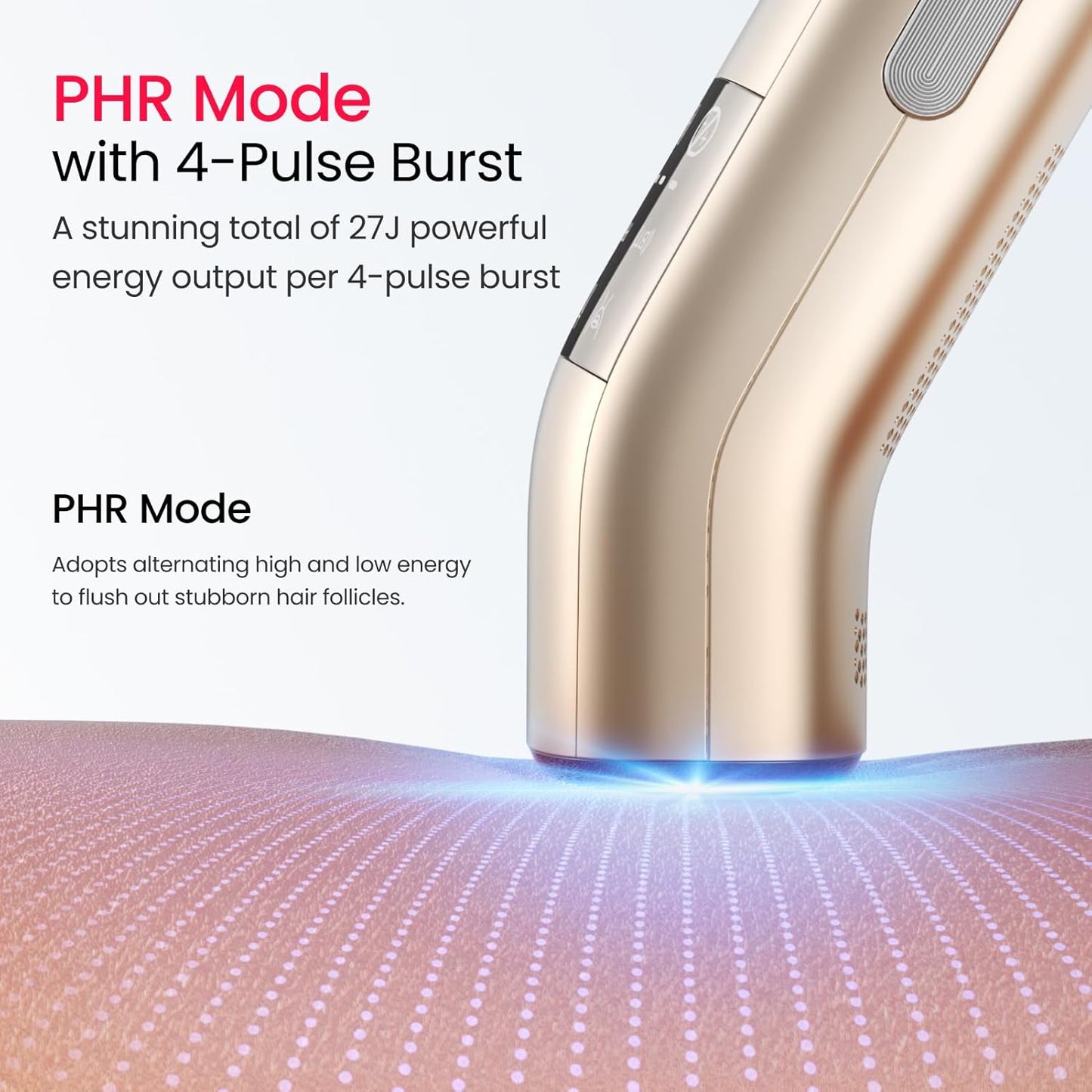 IPL Laser Hair Removal for Women and Men, 2 Lights, 2℃, 16.6 cm² Sapphire Ice Cooling for Sensitive Skin, 4-Pulse Mode for Ingrown Hair, Bikini, Face, Body Permanent Epilator Home Hair Removal Device