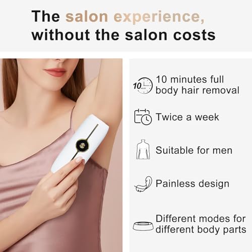 Real Sapphire Painless IPL Laser Hair Removal With 5℃ Ice Cooling For Women Men,Permanent Facial Hair Removal Device At Home, Alternative to Salon Hair Removal For Face, Body, Leg, Arm, Bikini