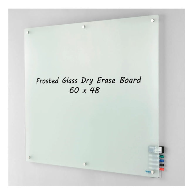 Global Industrial™ Frosted Glass Dry Erase Board, 60"W x 48"H